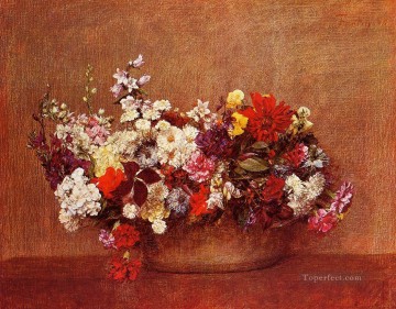 印象派の花 Painting - 鉢の中の花 アンリ・ファンタン・ラトゥール